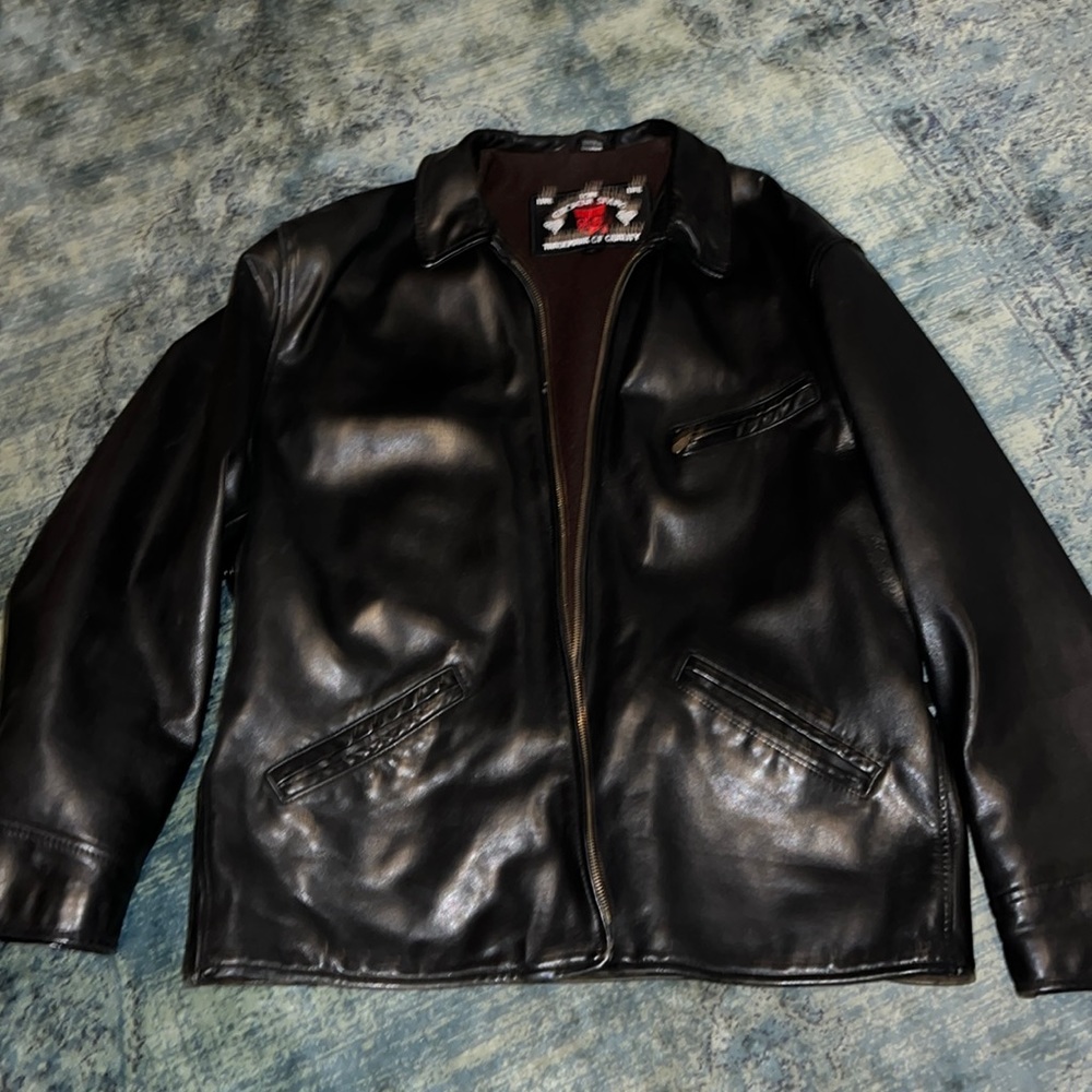 Wool lined Leather coat mid length
